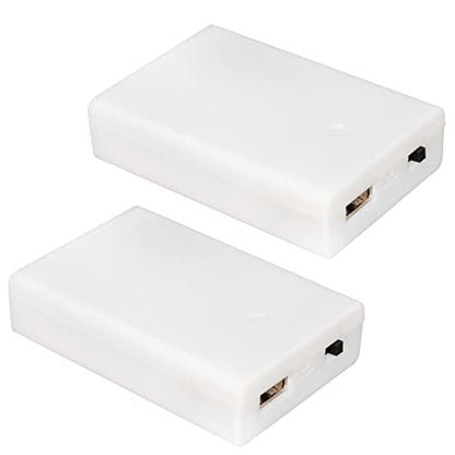 OPSFALCON 3 AA Battery Holder, 3 AA Battery Case Box Holder, 3 x 1.5V AA Battery Holder Case Box with On/Off Switch and Cover, with USB Port, White, 4.5V 5V, 2-Pack (3AA-White-2PCS) - size: 3AA-White-2Pack