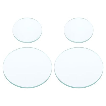 PATIKIL Convex Lens, 300 50mm Focal Length 50/30mm (1.97/1.18") Diameter Round Glass Magnifying Telescope Lens Trial Set Ground Edge for Lab Physics Class Optics, 4 Pcs - size: 300/50mm FL, 50/30mm Dia.