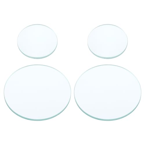 PATIKIL Convex Lens, 300 50mm Focal Length 50/30mm (1.97/1.18") Diameter Round Glass Magnifying Telescope Lens Trial Set Ground Edge for Lab Physics Class Optics, 4 Pcs - size: 300/50mm FL, 50/30mm Dia.