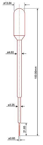 Globe Scientific 134070 LDPE Fine Tip Transfer Pipet, Non-Sterile, 153mm Length, 5.0mL Capacity (Case of 2000)