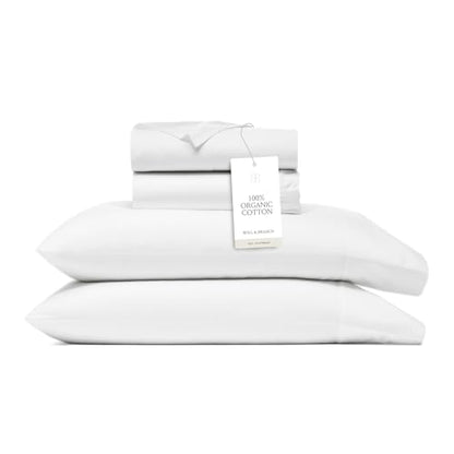 BOLL & BRANCH Percale Hemmed Sheet Set, Twin, White - color: White, size: Twin