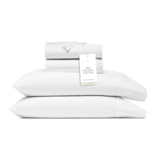 BOLL & BRANCH Percale Hemmed Sheet Set, Twin XL, White - color: White, size: Twin XL