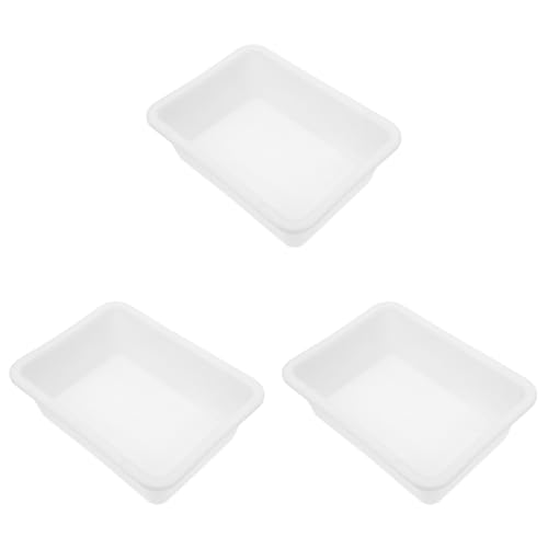 ULTECHNOVO 3 Pack Laboratory Tray Plastic Leak-Proof for Lab Use - color: Whitex3pcs, size: 9.3" x 6.9" x 2.8"