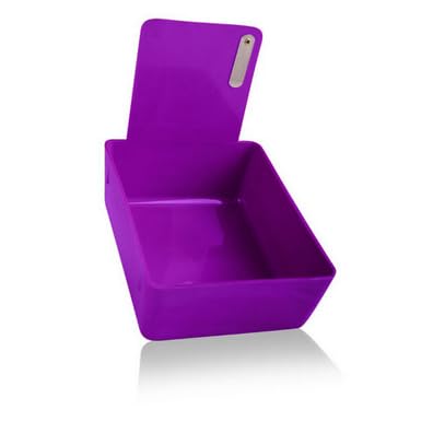 4/Pk Dental Lab Pan Medium Plastic Dental Medical Pro Lab Working Pan with Stainless Steel Clip (Purple) - color: Purple