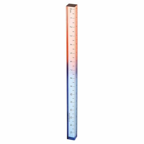 HARFINGTON Acrylic Clear Straight Rulers 15cm Metric,Blue-Orange - color: Blue-Oranger, size: 15cm