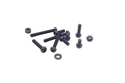 Metric M4 Nylon Phillips Pan Head Screws Nuts Flat Washers Assortment Kit (Black-M4) - color: Black-M4