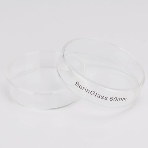 BorinGlass Petri Dishes, Autoclavable Cell Culture Dishes Lab Dishes with Clear Lid, 60x15 mm, Pack of 10