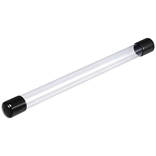 MECCANIXITY Clear Storage Tube 23x25mm Small Plastic Round Tubing with Caps Rigid Bottle Container 300mm/12 Inch for Item Stored - size: 23x25x300mm