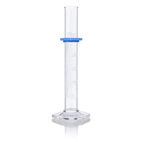 Globe Glass, Graduated Cylinder 8300025 25mL, Class A, to Deliver (TD), Dual Grads, 3.3 Borosilicate Glass, ASTM E1272, 1/Box - size: 25 mL