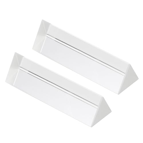 PATIKIL 100mm/4 Inch Triangular Prism, 2 Pack Glass Optical Crystal Rainbow Prism for Photography Physics Teaching Lights Photo, Clear - size: 100mm/4 Inch