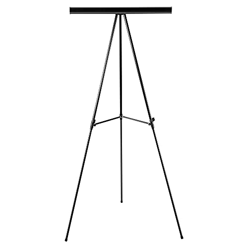 Amazon Basics High Boardroom Aluminum Flipchart Whiteboard and Display Easel Stand with Adjustable Height Telescope Tripod, 35 x 2 x 28 Inches, Black - style: Lightweight Board Easel