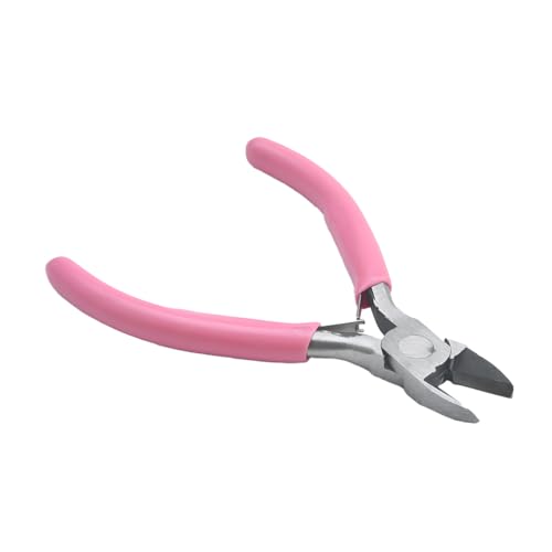 5 Inch Flush Wire Cutters for Electronics and Zip Ties, Pink - color: Pink