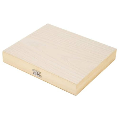 Wooden Box with Lock Storage Glass Slide Storage for Lab Glass Prepared Microscope Slides Storing Tool 22.8x18.8x3.5cm / 9x7.4x1.4in for Educational Use