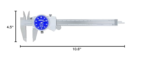 Mitutoyo 505-742-51 D6"TX-1 Dial Caliper, Blue Face, 0.1"/Rev, 0"-6", 0.001"