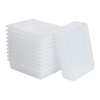 ECR4Kids Letter Size Tray Organizer with Lid, Small, 10-Piece, Clear - color: Clear