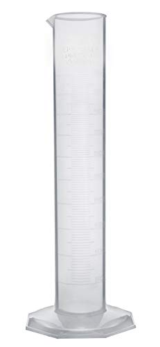 Graduated Cylinder, 500mL - Class A Tolerance - Octagonal Base - TPX Plastic - Industrial Quality, Autoclavable - Eisco Labs - size: 500mL