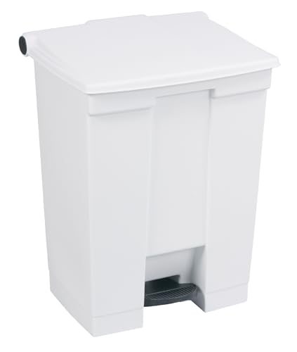 Rubbermaid Commercial Products Legacy Step-On Trash Can, 18-Gallon, White, Hands-Free Garbage Can for Medical Waste in Hospitals/Lab/Emergency/Patient Rooms - color: White, size: 18 gallon