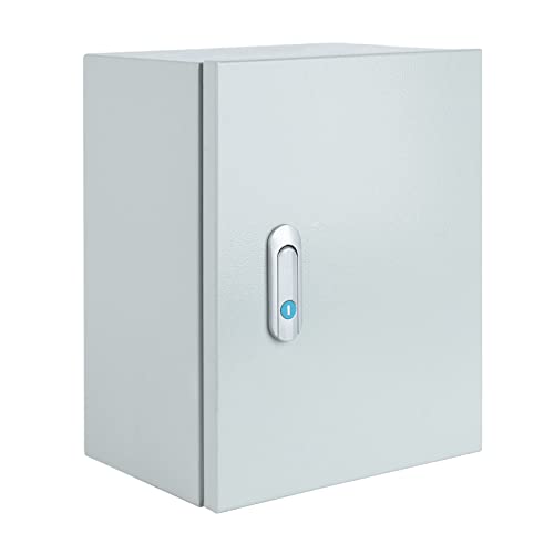 Steel Electrical Junction Box, Indoor&Outdoor Electrical Enclosure Box, Wall Mounted Waterproof&Dustproof Metal Box, Universal Electric Equipment Enclosure Box with Safety Locks and Mounting Plates - size: 20"×16"×10"
