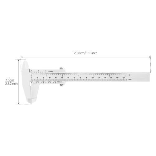 0-150mm Mini Vernier Caliper Metric Imperial Scale Gauge Plastic Ruler for Carpentry Student Jewelry Measuring Tool