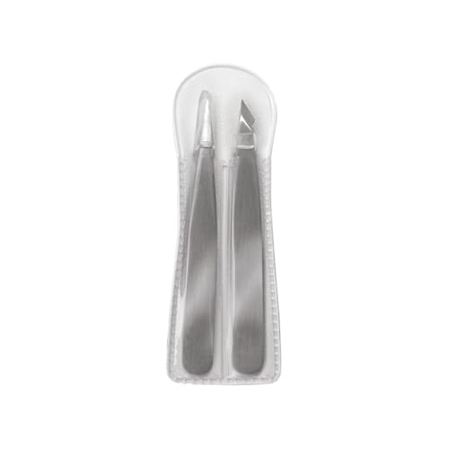 TRIM Beauty Care Tweezer Duo Professional Stainless Steel Slant Point Tips - size: 2 Piece Set