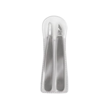 TRIM Beauty Care Tweezer Duo Professional Stainless Steel Slant Point Tips - size: 2 Piece Set