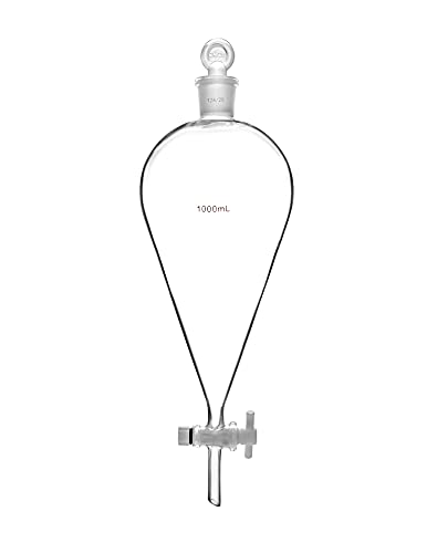 QWORK 1000ml Separating Funnel with 24/29 Joints and Stopcock