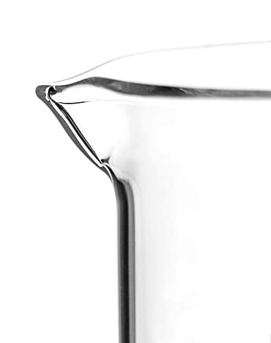 QWORK Beaker with Handle, 100ml Measuring Cup, Borosilicate Glass,Beaker Mug with Pouring Spout, 2 Pack - size: 100 ml (Pack of 2)
