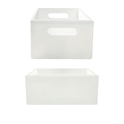 Creative Deco Large White Wooden Crate Nesting Crate Handles - color: White, size: L
