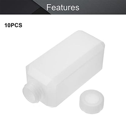 Othmro 10pcs Plastic Lab Chemical Reagent Bottles, 250ml/8.5 oz Small Mouth Liquid/Solid Square Sample Storage Container Sealing Bottles with Cap White - color: 10Pcs 8oz