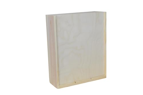 Wooden 3 Bottle Large Slide Top Box, Inside Dimensions 14 x 12 x 4″