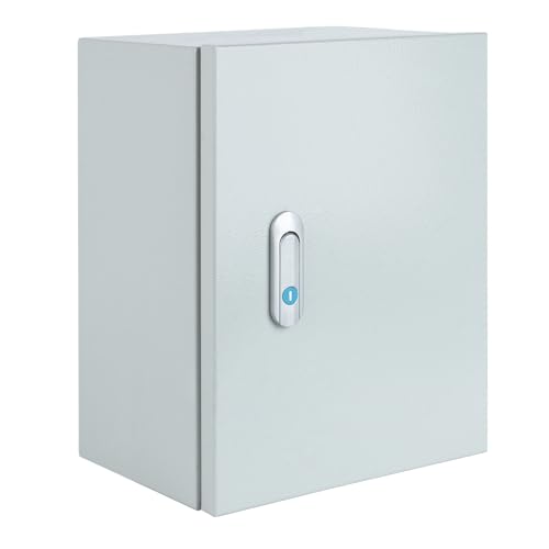 Steel Electrical Junction Box, Indoor&Outdoor Electrical Enclosure Box, Wall Mounted Waterproof&Dustproof Metal Box, Universal Electric Equipment Enclosure Box with Safety Locks and Mounting Plates - size: 24"×20"×10"