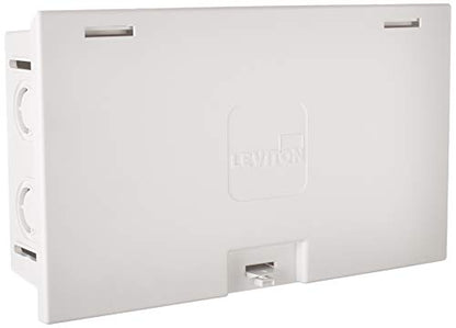 Leviton 9.01" Compact Structured Media Enclosure with Cover, White, 47605-MDU