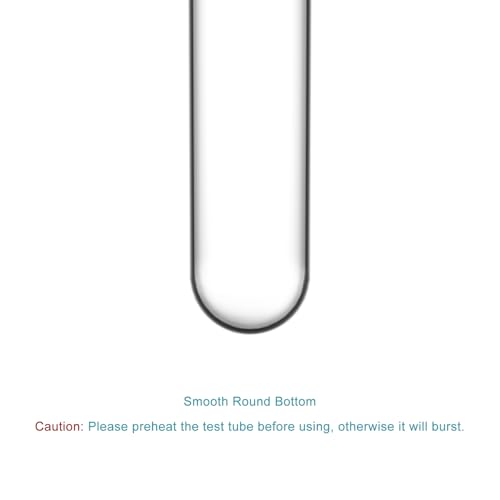 StonyLab Borosilicate Glass Round Bottom Test Tubes, 30mm OD X 165mm Length (Pack of 15) - style: 15 Pack