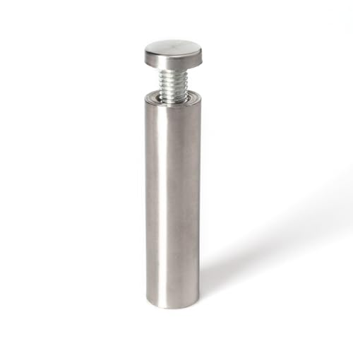 Stainless Steel Standoff 3/4 Inch Diameter x 3 Inch Barrel Length Brushed Finish for PVC, Glass and Acrylic Sign Stand Off Wall Anchors and Screws 2 Piece Small Sign Pack - size: 2 Piece Pack