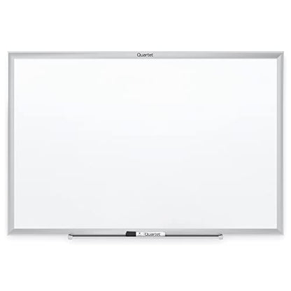 Quartet Dry Erase White Board 96"W x 48"H Non-Magnetic Whiteboard, Total Erase, Silver Aluminum Frame (S538) - color: Silver, size: 96"W x 48"H