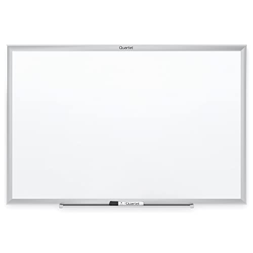 Quartet Dry Erase White Board 96"W x 48"H Non-Magnetic Whiteboard, Total Erase, Silver Aluminum Frame (S538) - color: Silver, size: 96"W x 48"H