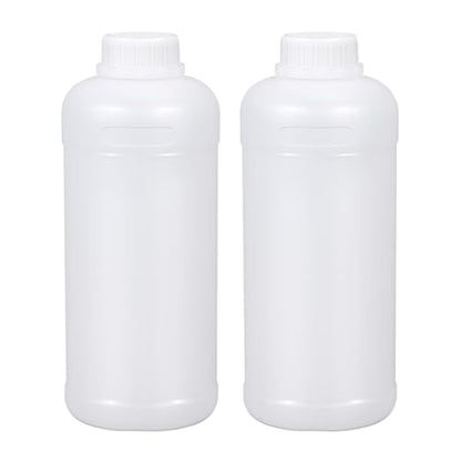 32 oz HDPE Wide Mouth Bottles, Food Grade Translucent Plastic Storage Bottles with Sealed Caps, 2 Pack - color: Translucent, size: 32 Ounces