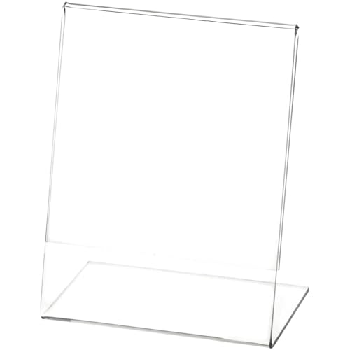 Plymor Clear Acrylic Sign Display / Literature Holder (Angled), 4" W x 5" H - size: 4" x 5"
