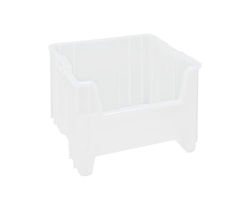 QUANTUM STORAGE SYSTEMS QGH800CL Giant Stack Multipurpose Part Organizer Clear Bins 18" L x 17" W x 13" H 2 Pack - color: Clear, size: 17-1/2" x 16-1/2" x 12-1/2"