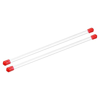 PATIKIL Clear Rigid Tube Round Plastic Tubing with Red Rubber Caps Polycarbonate Water Pipe, 305mm/ 12 Inch Length, 5mmx6mm/0.2"x0.23", 2 Set - color: Red,Clear, size: 0.2"x0.23"
