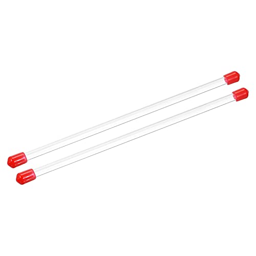 PATIKIL Clear Rigid Tube Round Plastic Tubing with Red Rubber Caps Polycarbonate Water Pipe, 305mm/ 12 Inch Length, 5mmx6mm/0.2"x0.23", 2 Set - color: Red,Clear, size: 0.2"x0.23"