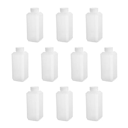 Othmro 10pcs Plastic Lab Chemical Reagent Bottles, 250ml/8.5 oz Small Mouth Liquid/Solid Square Sample Storage Container Sealing Bottles with Cap White - color: 10Pcs 8oz