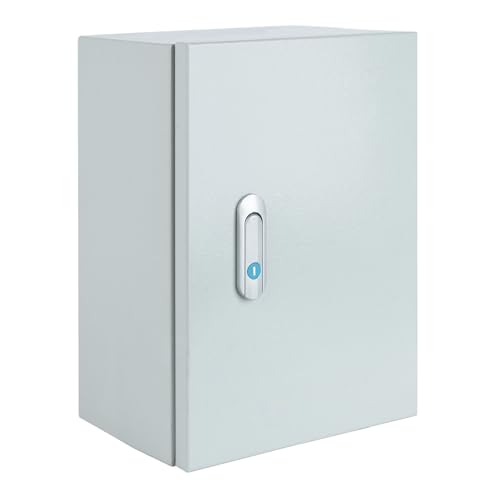 Steel Electrical Junction Box, Indoor&Outdoor Electrical Enclosure Box, Wall Mounted Waterproof&Dustproof Metal Box, Universal Electric Equipment Enclosure Box with Safety Locks and Mounting Plates - size: 24"×16"×8"
