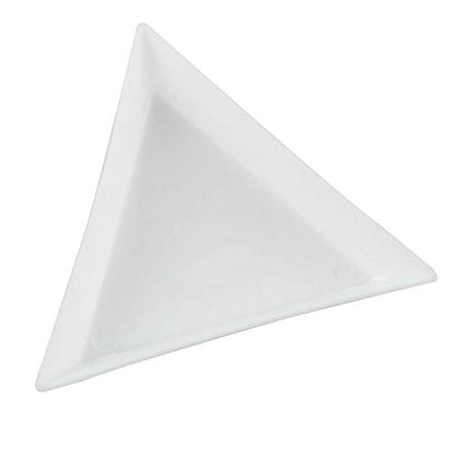 Tegg Sorting Tray 10PCS White Plastic Triangular Beads Sorting Trays Storage Container Plates for Beads Gems Crystals Nails