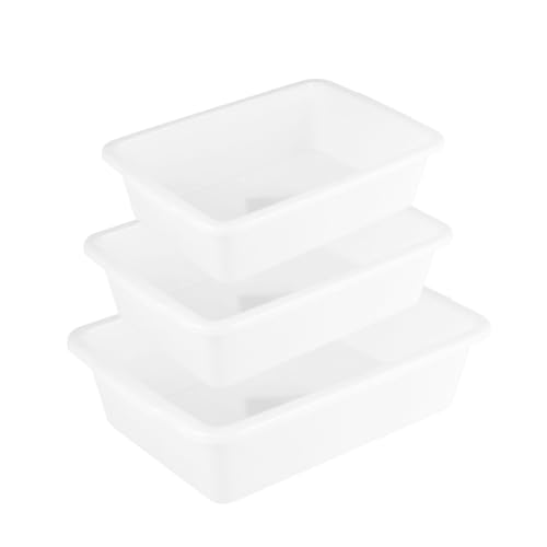 3Pcs Chemical Reagent Containment Tray, Alkali Resistance and Acid Resistance Laboratory Spill Tray, Plastic Laboratory Storage Supplies, Chemical Instrument (Large/Medium/Small)