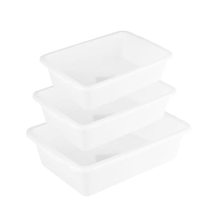 3Pcs Chemical Reagent Containment Tray, Alkali Resistance and Acid Resistance Laboratory Spill Tray, Plastic Laboratory Storage Supplies, Chemical Instrument (Large/Medium/Small)