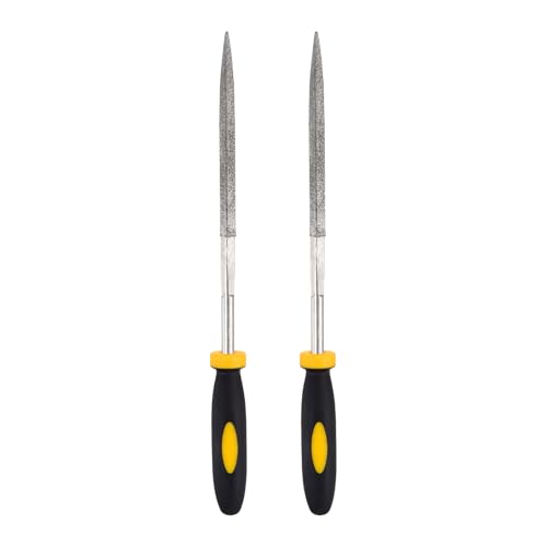 HARFINGTON 2Pcs Diamond File 5x175mm 120 Grit Diamond Needle Square Files - size: 5 x 175mm