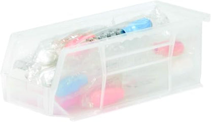 Akro-Mils 30224 AkroBins Plastic Storage Bins, 11"x 4"x 4", Clear, 12-Pack - color: Clear
