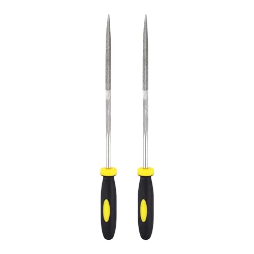 HARFINGTON 2Pcs Diamond File 3x150mm Diamond Needle Triangular Files - size: 3 x 150mm