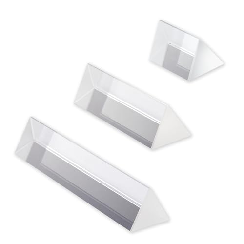 3pc Crystal Triangular Optical Prisms Set 2" 4" 6"Lengths